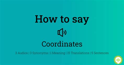 co-ords pronunciation|How to pronounce Coords